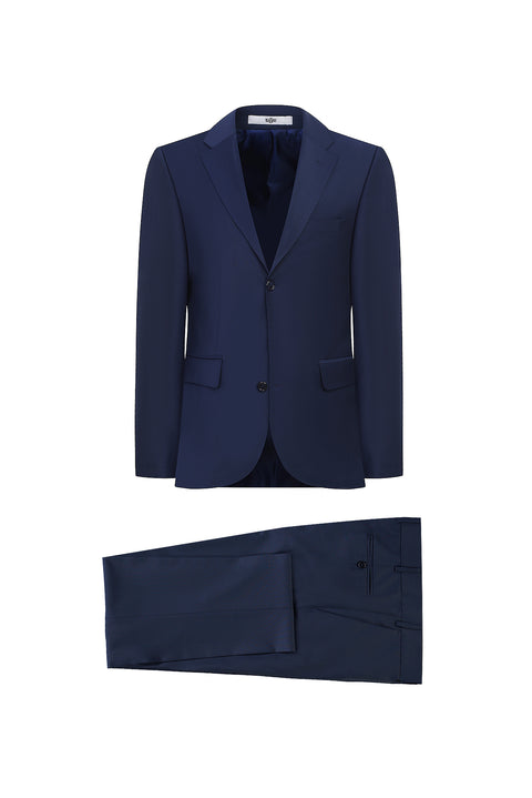 Dark Navy 4-Drop Relaxed Fit Wool Suit