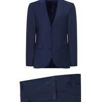 Koyu Lacivert 4 Drop Relaxed Fit Rahat Kesim Yünlü Takım Elbise