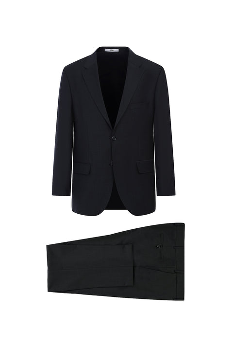 Orta Antrasit 4 Drop Relaxed Fit Rahat Kesim Yünlü Takım Elbise