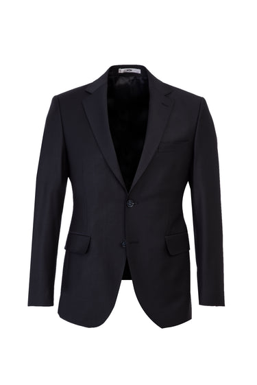 Siyah Regular Fit Yünlü Klasik Takım Elbise