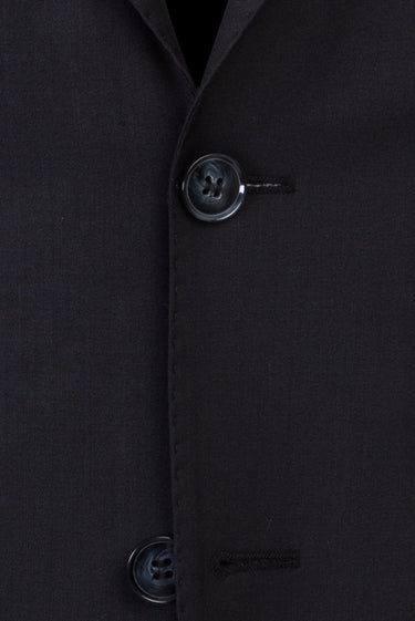 Siyah Slim Fit Dar Kesim Yünlü Takım Elbise