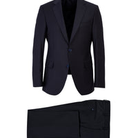 Siyah Lacivert Regular Fit Yünlü Klasik Takım Elbise