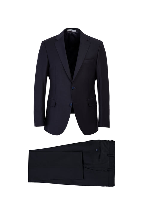 Black Navy 6 Drop Regular Fit Standard Cut Wool Suit