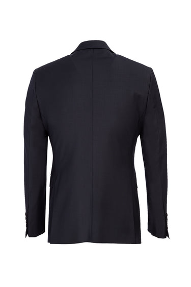 Siyah Lacivert Slim Fit Dar Kesim Yünlü Takım Elbise