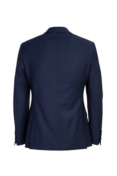 Koyu Lacivert Slim Fit Dar Kesim Yünlü Takım Elbise