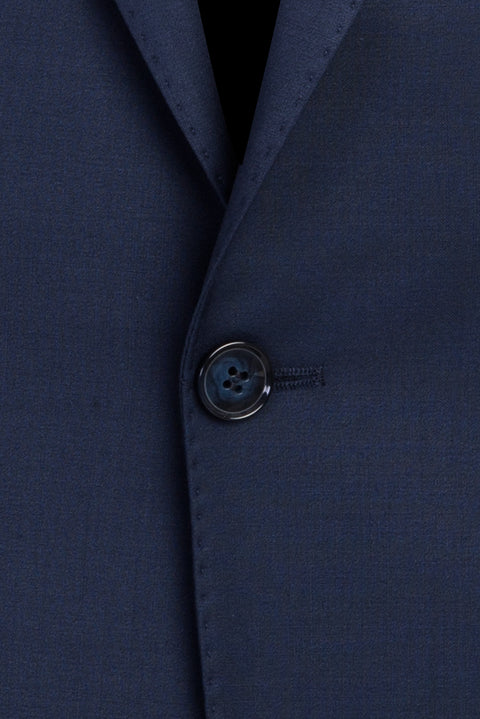 Koyu Lacivert 7 Drop Slim Fit Dar Kesim Yünlü Takım Elbise