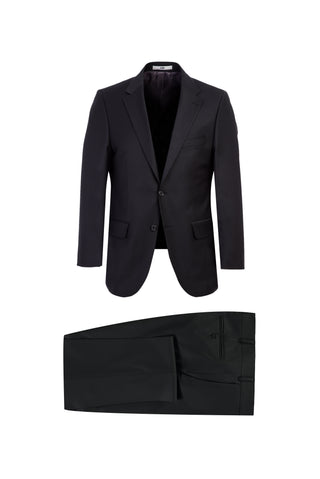 Siyah 4 Drop Relaxed Fit Rahat Kesim Yünlü Takım Elbise
