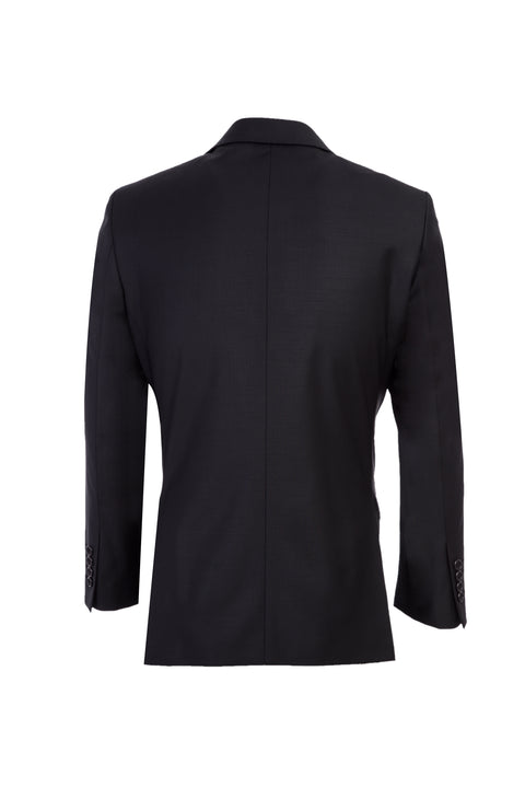 Siyah 4 Drop Relaxed Fit Rahat Kesim Yünlü Takım Elbise