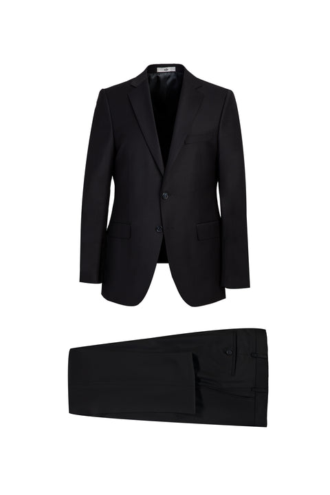 Siyah 6 Drop Regular Fit Standart Kesim Yünlü Takım Elbise