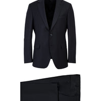 Siyah 6 Drop Regular Fit Standart Kesim Yünlü Takım Elbise