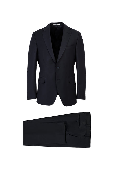 Siyah 6 Drop Regular Fit Standart Kesim Yünlü Takım Elbise