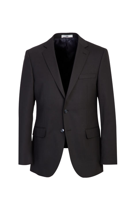 Black 4-Drop Relaxed Fit Wool Suit