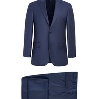Orta Petrol 7 Drop Slim Fit Dar Kesim Desenli Takım Elbise