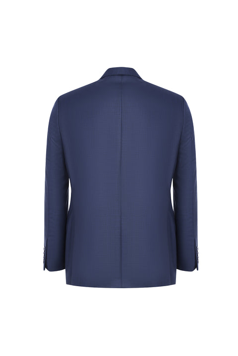 Orta Petrol 7 Drop Slim Fit Dar Kesim Desenli Takım Elbise