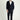 Siyah Slim Fit Dar Kesim Desenli Takım Elbise