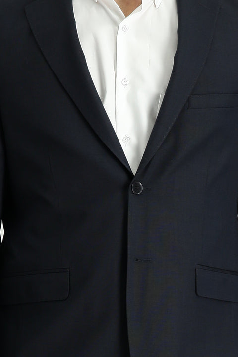 Black 4-Drop Relaxed Fit Patterned Suit