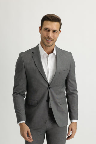  Orta Gri Melanj 6 Drop Regular Fit Standart Kesim Desenli Takım Elbise