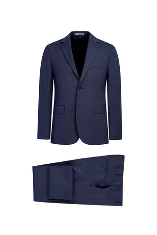  Orta Lacivert 6 Drop Regular Fit Standart Kesim Desenli Takım Elbise