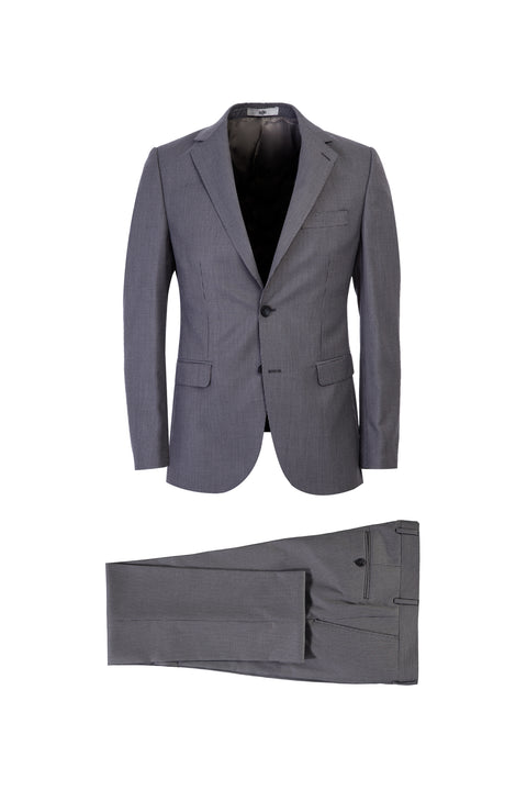 Açık Gri 7 Drop Slim Fit Dar Kesim Kuşgözü Takım Elbise