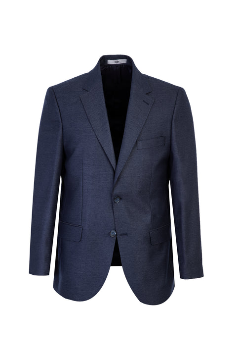 Koyu Lacivert 4 Drop Relaxed Fit Rahat Kesim Kuşgözü Takım Elbise