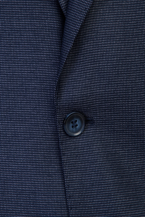 Koyu Lacivert 4 Drop Relaxed Fit Rahat Kesim Kuşgözü Takım Elbise