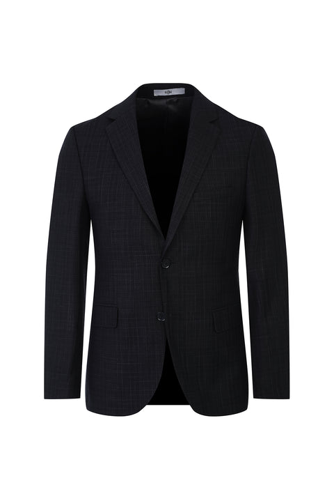 Koyu Mavi  4 Drop Relaxed Fit Rahat Kesim Desenli Takım Elbise