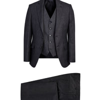 Koyu Füme Slim Fit Dar Kesim Antibakteriyel Kombinli Takım Elbise