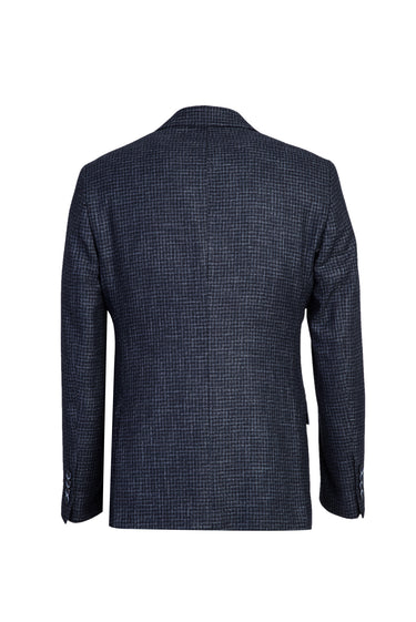 Koyu Lacivert Slim Fit Dar Kesim Yelekli Kombinli Keten Takım Elbise