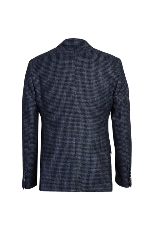 Koyu Lacivert 7 Drop Slim Fit Dar Kesim Yelekli Kombinli Keten Takım Elbise