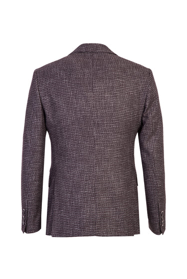 Koyu Kahve Slim Fit Dar Kesim Yelekli Kombinli Keten Takım Elbise