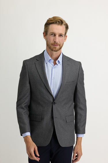 Orta Gri Relaxed Fit Rahat Kesim Klasik Desenli Ceket