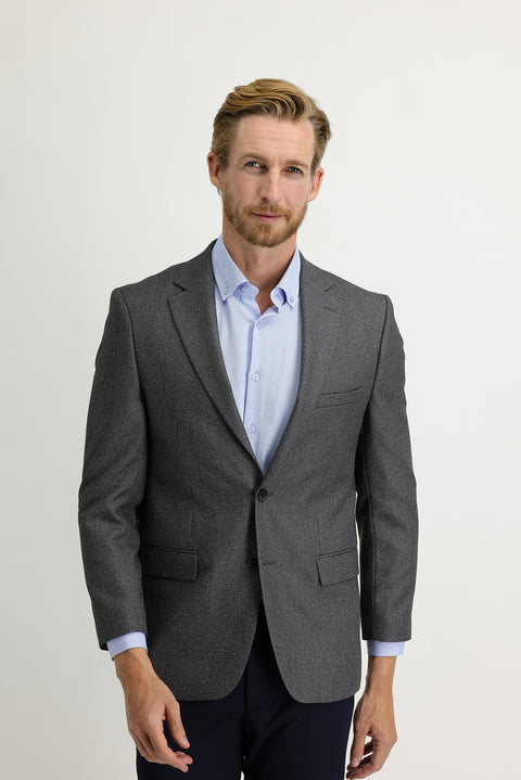 Orta Gri 7 Drop Slim Fit Dar Kesim Klasik Desenli Ceket