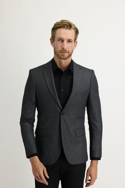 Orta Füme 4 Drop Relaxed Fit Rahat Kesim Klasik Desenli Ceket