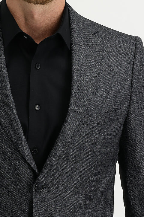 Orta Füme 4 Drop Relaxed Fit Rahat Kesim Klasik Desenli Ceket