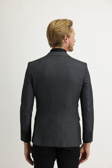 Orta Füme Regular Fit Klasik Desenli Ceket