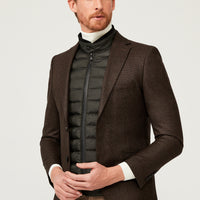 Orta Kahve Regular Fit Klasik Desenli Ceket