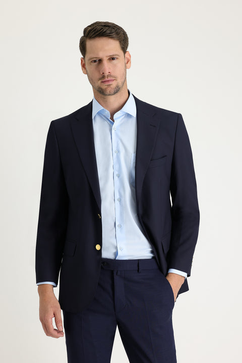 Koyu Lacivert 7 Drop Slim Fit Dar Kesim AK BLAZER CEKET