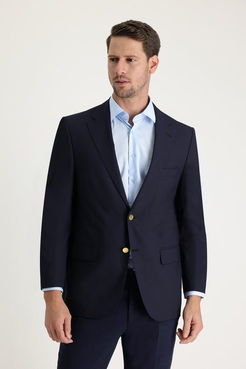 Koyu Lacivert 7 Drop Slim Fit Dar Kesim AK BLAZER CEKET