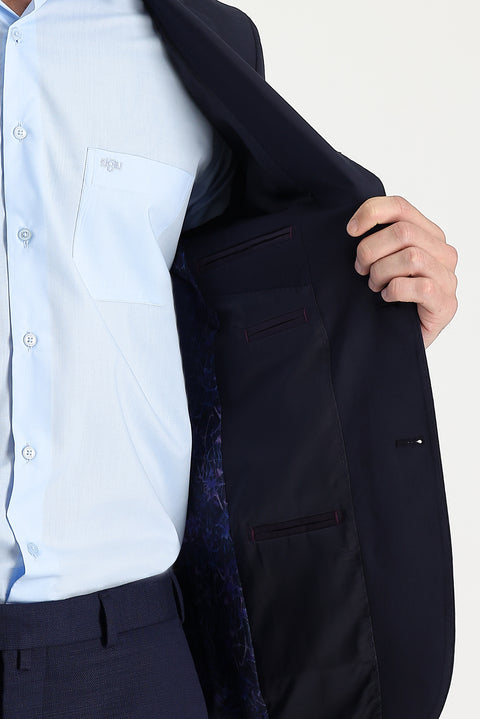 Koyu Lacivert 4 Drop Relaxed Fit Rahat Kesim Blazer Ceket