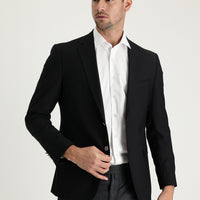 Black 4-Drop Relaxed Fit Casual Cut AK Blazer Jacket