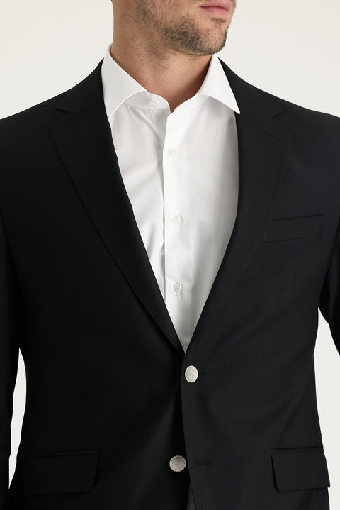 Black 4-Drop Relaxed Fit Casual Cut AK Blazer Jacket
