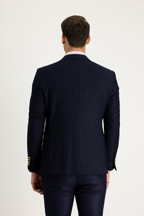Koyu Lacivert 7 Drop Slim Fit Dar Kesim Blazer Ceket