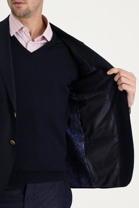 Dark Navy 4-Drop Relaxed Fit AK Blazer Jacket