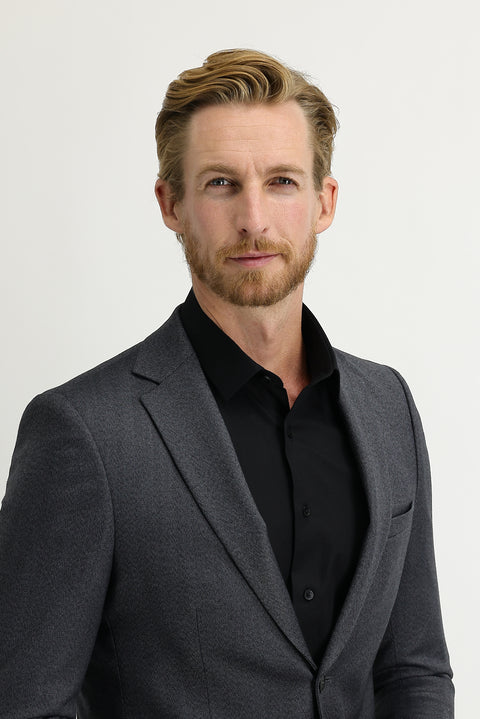 Koyu Füme 7 Drop Slim Fit Dar Kesim Balık Sırtı Ceket