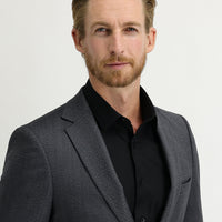 Dark Gray 6 Drop Regular Fit Standard Cut Classic Herringbone Jacket