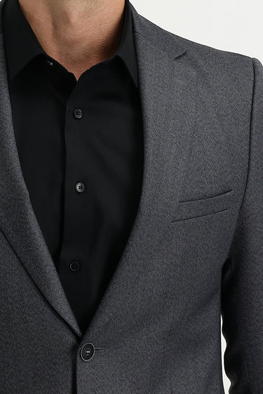  Koyu Füme Slim Fit Dar Kesim Balık Sırtı Ceket