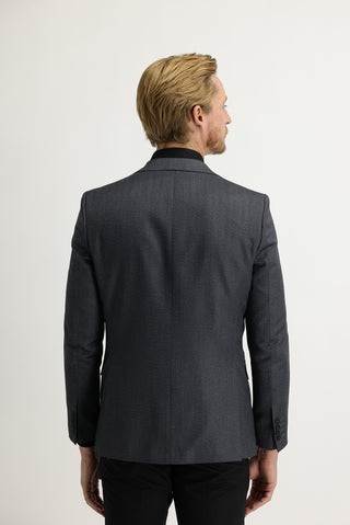  Koyu Füme 7 Drop Slim Fit Dar Kesim Balık Sırtı Ceket