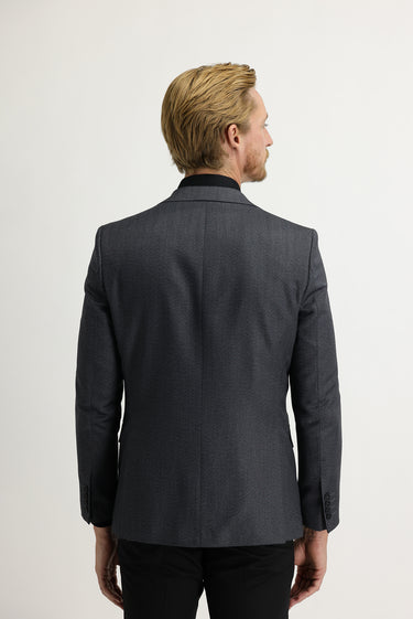 Koyu Füme Slim Fit Dar Kesim Balık Sırtı Ceket