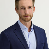 Açık Lacivert Slim Fit Dar Kesim Balık Sırtı Ceket