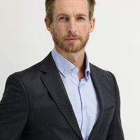 Koyu Antrasit Regular Fit Klasik Balık Sırtı Ceket